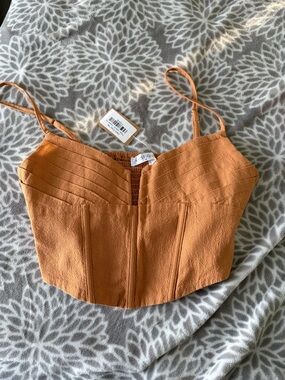 vestique Rust Orange Cropped Bustier Top